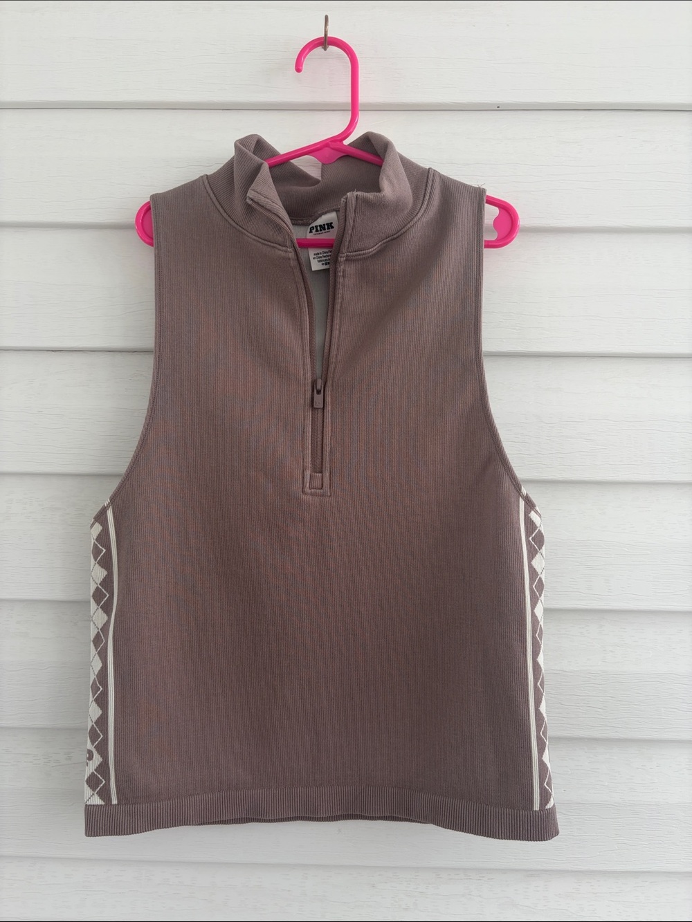PINK Victoria's Secret Golf Tennis Half Zip Sleeveless Top M | Preppy Athleisure